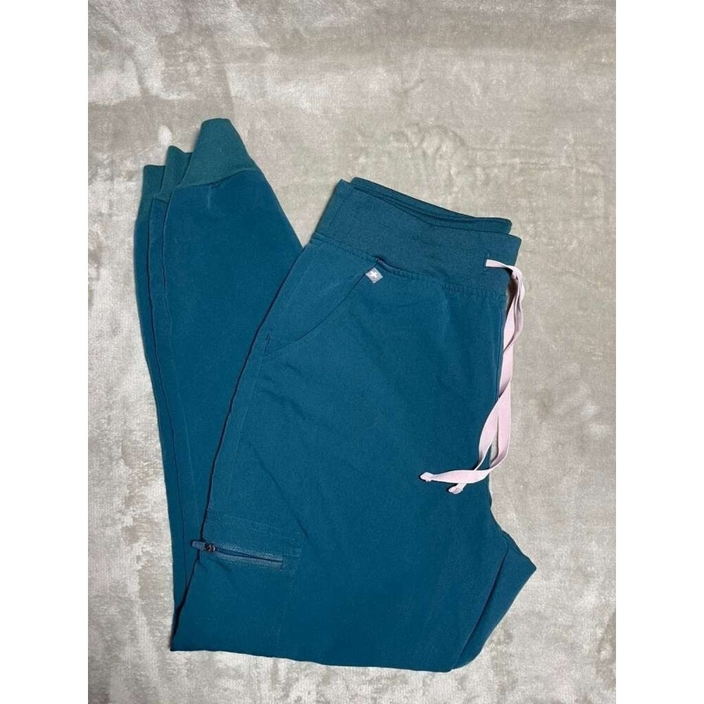 Figs Jogger Scrub Pants Women Medium Zamora Jade Pink Green Work